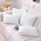 Decorative Throw Pillow Covers 18x18 Set of 2, Soft Plush Flannel Double-Sided Fluffy Couch Pillow Covers for Sofa Living Room Home Decor, White